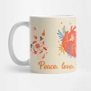 Peace love Thanksgiving Turkey Happy pattern Mug